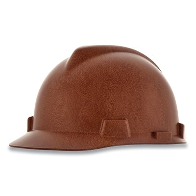 MSA 10204773 V-Gard Hydro Dip Finish Slotted Cap/Hat Assembly, Fas-Trac III Suspension, Italian Leather, for Caps Only