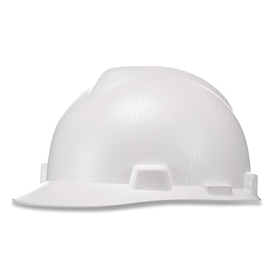 MSA 10204776 V-Gard Hydro Dip Finish Slotted Cap/Hat Assembly, Fas-Trac III Suspension, Silver Carbon Fiber, for Caps Only