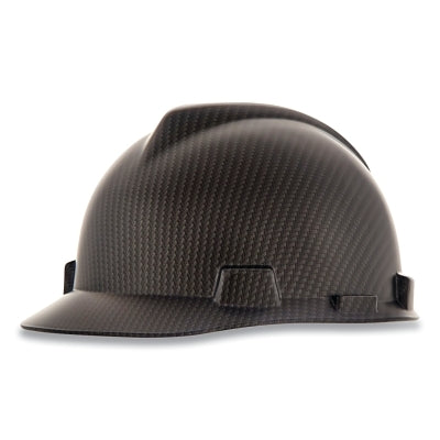 MSA 10204777 V-Gard Hydro Dip Finish Slotted Cap/Hat Assembly, Fas-Trac III Suspension, Sport Carbon Fiber, for Caps Only