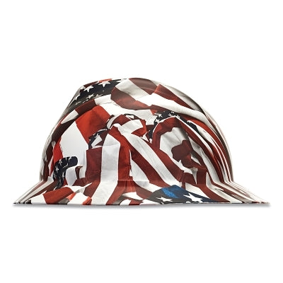 MSA 10204780 V-Gard Hydro Dip Finish Slotted Cap/Hat Assembly, Fas-Trac III Suspension, One Nation, for Hats Only