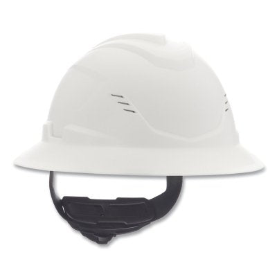 MSA 10215828 V-Gard C1 Hard Hat, Fas-Trac III 4 Point Ratchet, Vented, White