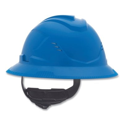 MSA 10215830 V-Gard C1 Hard Hat, Fas-Trac III 4 Point Ratchet, Vented, Blue