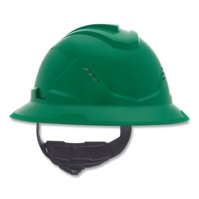 MSA 10215831 V-Gard C1 Hard Hat, Fas-Trac III 4 Point Ratchet, Vented, Green
