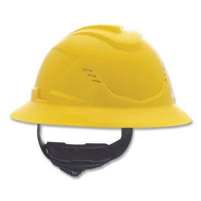 MSA 10215832 V-Gard C1 Hard Hat, Fas-Trac III 4 Point Ratchet, Vented, Yellow