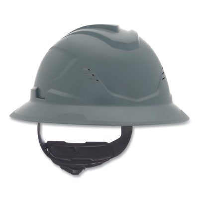 MSA 10215836 V-Gard C1 Hard Hat, Fas-Trac III 4 Point Ratchet, Vented, Gray