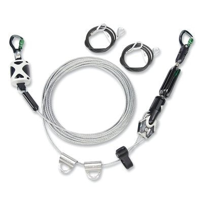 MSA 10219288 Temporary Horizontal Lifeline System, Cable, 60 ft L, 2 Man, With Anchorage Straps