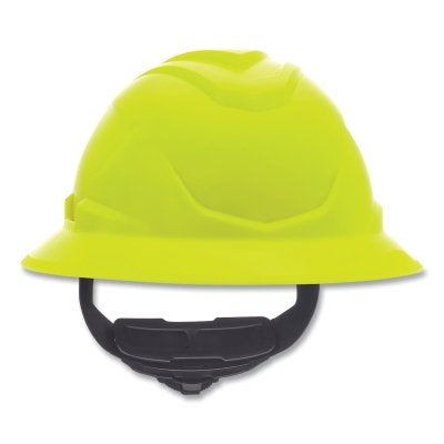 MSA 10237724 V-Gard C1 Hard Hat, Fas-Trac III 4 Point Ratchet, Non-Vented, Hi-Viz Yellow Green