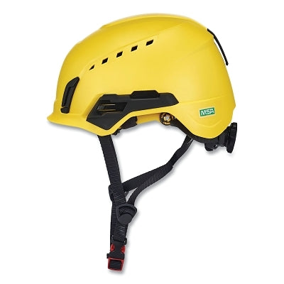 MSA 10242815 V-Gard H2 Safety Helmet, Type II, Full Contact Rachet, Vented, Mips System, Yellow