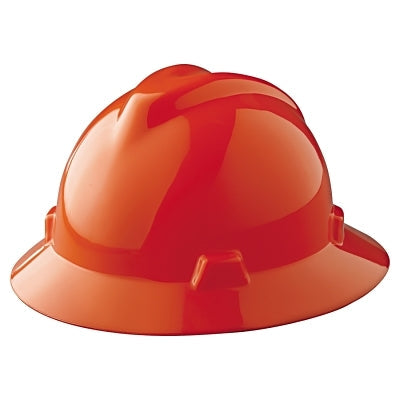 MSA 454734 V-Gard Protective Hat Staz-On Full-Brim Hat Slotted Orange