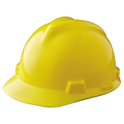 MSA 463944 V-Gard Slotted Hard Hat Cap Staz-On Suspension Yellow