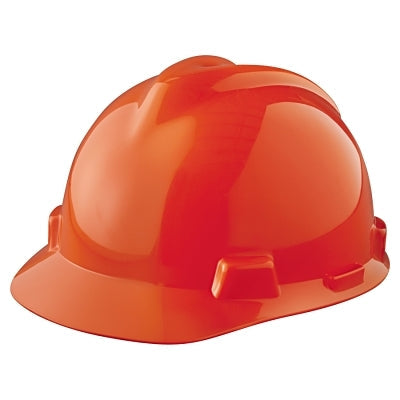 MSA 463945 V-Gard Slotted Hard Hat Cap Staz-On Suspension Orange