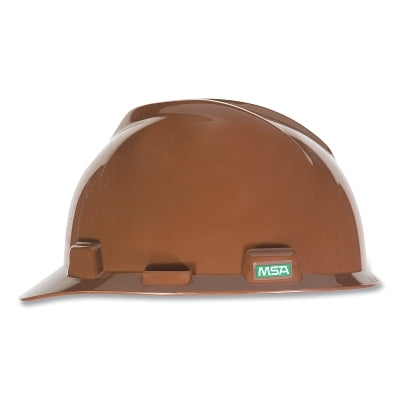 MSA 464658 V-Gard Slotted Hard Hat Cap, Staz-On Suspension, Brown