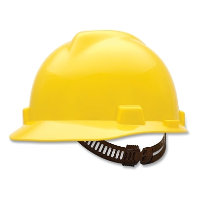 MSA 466356 V-Gard Slotted Hard Hat Cap, Staz-On Suspension, Yellow