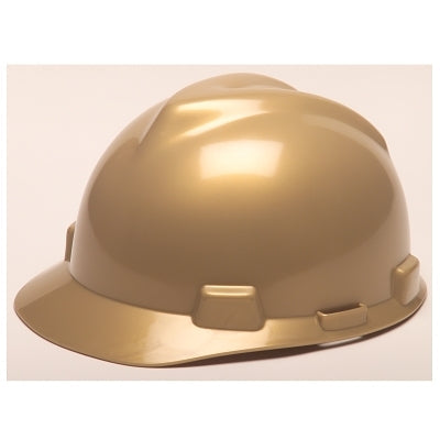 MSA 475365 V-Gard Slotted Hard Hat Cap Fas-Trac III Suspension Gold