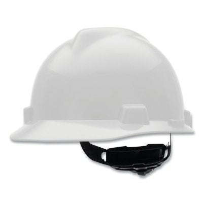 MSA 477477 V-Gard Slotted Hard Hat Cap Fas-Trac III Suspension White