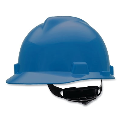 MSA 477478 V-Gard Slotted Hard Hat Cap, Fas-Trac III Suspension, Blue