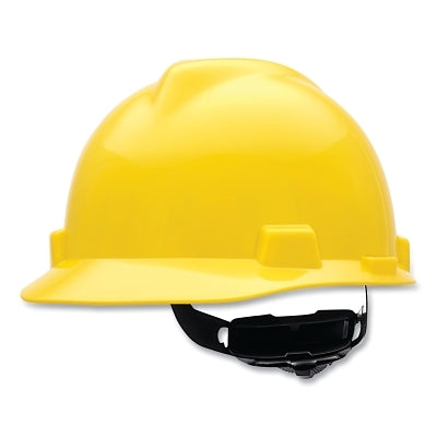 MSA 477479 V-Gard Slotted Hard Hat Cap Fas-Trac III Suspension Yellow