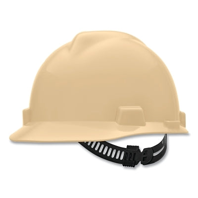 MSA 478237 V-Gard Slotted Hard Hat Cap, Staz-On Suspension, Light Buff
