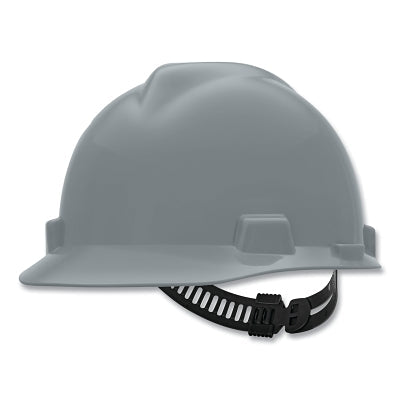 MSA 484340 V-Gard Slotted Hard Hat Cap Staz-On Suspension Silver