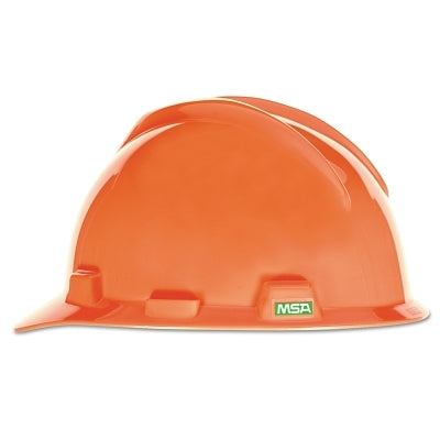 MSA 489364 V-Gard Slotted Hard Hat Cap Fas-Trac III Suspension Hi-Viz Orange