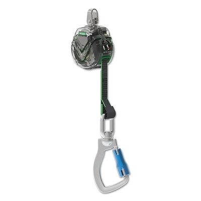 MSA 6301100I V-TEC Mini Personal Fall Limiter, 6 ft, 400 lb, Swivel Carabiner, Single Leg