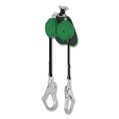 MSA VSLEW-012-PH-A V-SHOCK EDGE Leading Edge Fall Limiter, 6 ft, Twin Triple Action Carabiner, 310 lb, AL36CL Snaphook, 2 Legs