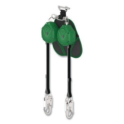 MSA VSLEW-012-PB-A V-SHOCK EDGE Leading Edge Fall Limiter, 6 ft, Twin Triple Action Carabiner, 310 lb, 36C Snaphook, 2 Legs