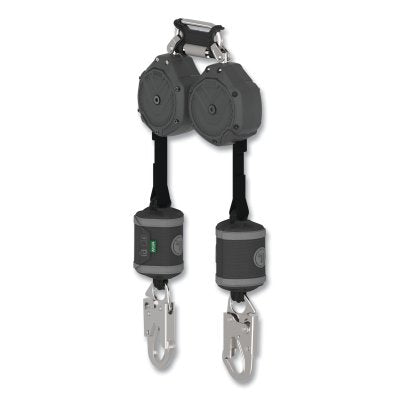 MSA VSOHW-012-QB-A V-SHOCK Fall Limiter, 6 ft, Twin Triple Action Carabiner, 310 lb, 36C Snaphook, 2 Legs