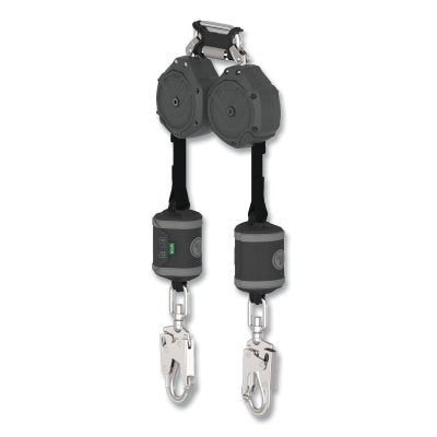 MSA VSOHW-012-QE-A V-SHOCK Fall Limiter, 6 ft, Twin Triple Action Carabiner, 310 lb, 36CS Snaphook, 2 Legs