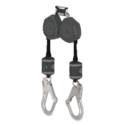 MSA VSOHW-032-QA-A V-SHOCK Fall Limiter, 10 ft, Twin Triple Action Carabiner, 310 lb, AL36CL Snaphook, 2 Legs