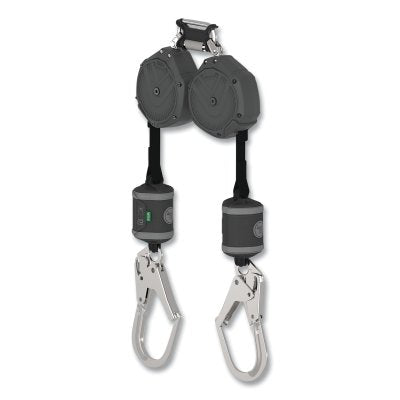 MSA VSOHW-012-QF-A V-SHOCK Fall Limiter, 6 ft, Twin Triple Action Carabiner, 310 lb, 36CL Snaphook, 2 Legs
