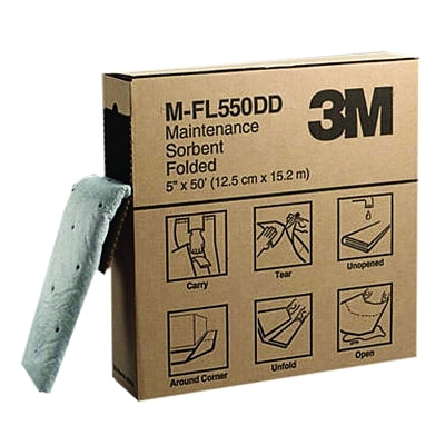 3M 7000001951 High-Capacity Maintenance Folded Sorbent, Absorbs 1.5 gal, 5.187 in x 2 1/4 in