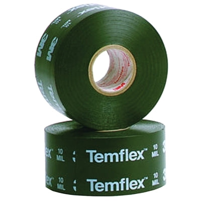 3M 7000005813 Temflex Vinyl Corrosion Protection Tape 1100, 2 in x 100 ft, 10 mil, Black