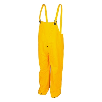 MCR Safety 200BPL 200BP Classic Series Yellow Rain Pants Bib Overall Style with Fly Front 0.35 mm PVC/Polyester Large