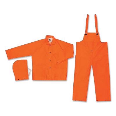 MCR Safety 2013M Classic 2013 3-Piece Rainwear suit 0.35 mm PVC/Poly Orange Medium
