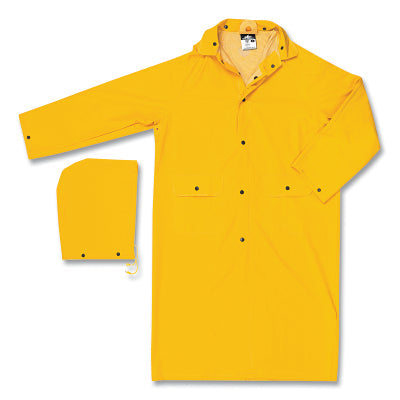 MCR Safety 230CX2 230C Classic Series 2-Pc Long Yellow Raincoat Detachable Hood 0.32 mm PVC/Polyester 2X-Large