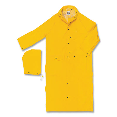 MCR Safety 260CX2 260C Classic Plus Series 2-Pc Yellow Ankle-Length Raincoat Detachable Hood 0.35 mm PVC/Polyester 2X-Large