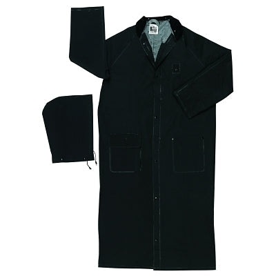 MCR Safety 247CX5 Classic Plus Rider Rain Coat 0.35 mm PVC/Polyester Black 49 in 5X-Large