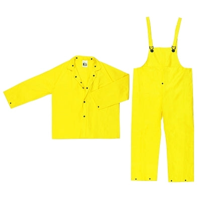 MCR Safety 3003XXL Wizard 3-Piece Rain Suit 0.28 mm PVC/Nylon/PVC Yellow 2X-Large