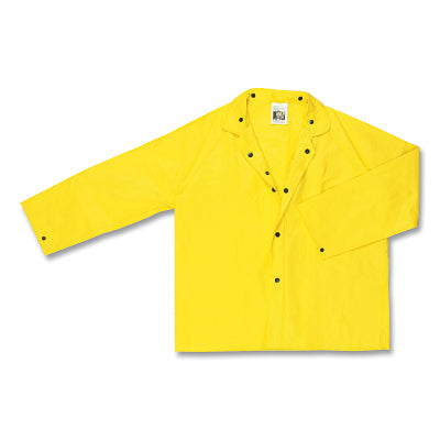 MCR Safety 260CS 260C Classic Plus Series 2-Pc Yellow Ankle-Length Raincoat Detachable Hood 0.35 mm PVC/Polyester Small