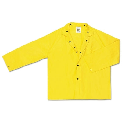 MCR Safety 300JX3 300J Wizard Series Yellow LF Rain Jacket with Detachable Hood 0.28 mm Nylon Scrim/PVC 3X-Large