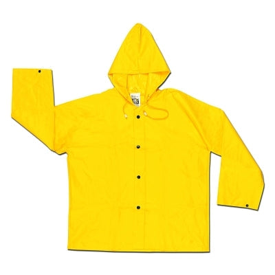 MCR Safety 300JHXL 300JH Wizard Hooded Rain Jacket 0.28 mm PVC/Nylon/PVC Yellow X-Large