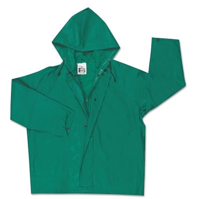 MCR Safety 388JHXL 388JH Dominator Hooded Rain Jacket 0.42 mm PVC/Hi-tensile Poly/PVC Green X-Large