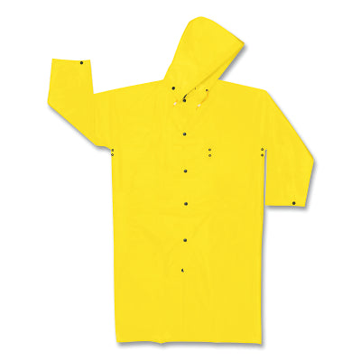 MCR Safety 550CX3 550C Navigator Series Long Raincoat 0.22 mm PU/Nylon Yellow 3X-Large