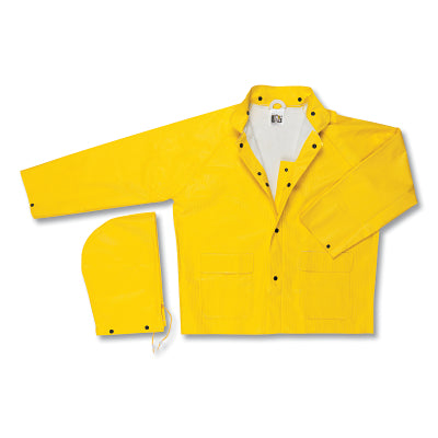 MCR Safety 600JX3 600J Commodore Rain Coat 0.40 mm PVC/Non-Woven Poly/Nylon Yellow 3X-Large