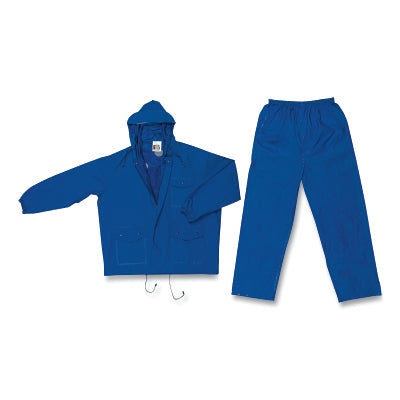 MCR Safety 7032XL Challenger 2 Piece Rain Suit 0.18 mm PVC/Nylon Blue X-Large