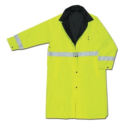 MCR Safety 7368CRXL 7368CR Luminator Reversible Raincoat, 0.54 mm, PVC/Nylon, Black/Lime, X-Large