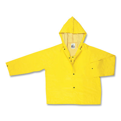 MCR Safety 800JHXL 800JH Concord Rain Jacket with Attached Hood, 0.35 mm, Neoprene/Nylon, Yellow, X-Large