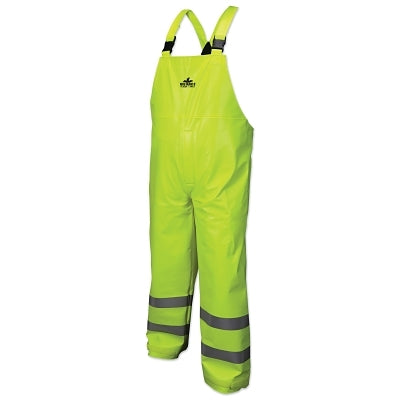 MCR Safety BJ238BPX5 Big Jake 2 Rainwear Flame Resistant Bib Pants, Fluorescent Lime, 5X-Large