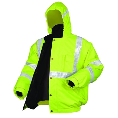 MCR Safety BPCL3LX4 Luminator Bomber Plus Jackets, 4X-Large, Fluorescent Lime